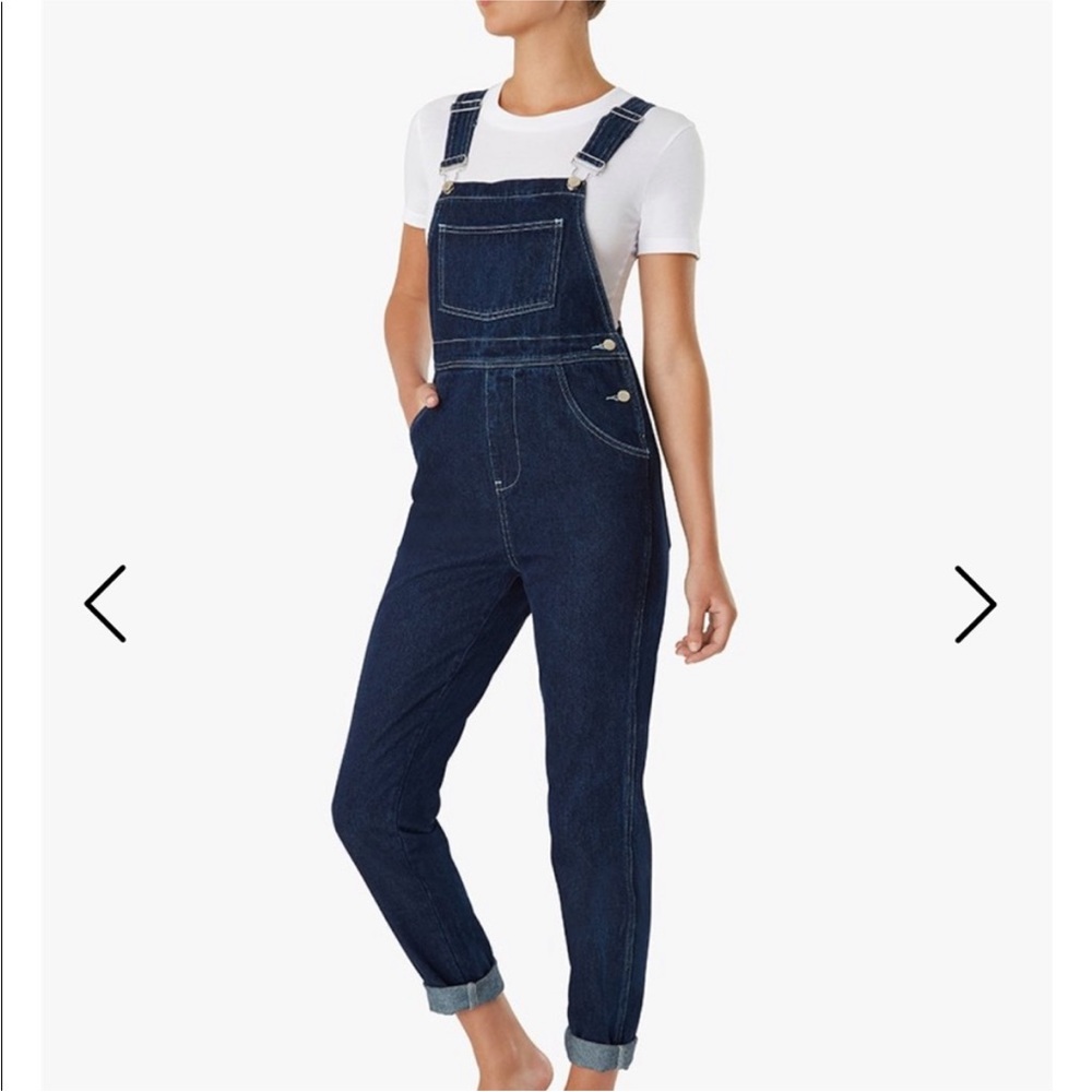 NWT WeWoreWhat Basic Denim Overalls in Dark Wash